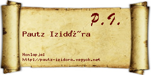 Pautz Izidóra névjegykártya